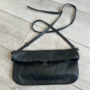 See by Chloe black pebbled leather fold over cross body purse